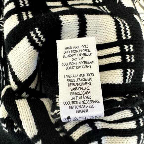 NWT Wildfox Sweater Size M Reece Ritzy Fringe Black White Grunge Gothic - Picture 11 of 12
